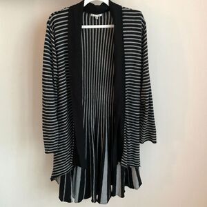 Avalin - Black & Gray Striped Flowy - Open Cardigan - Excellent Condition